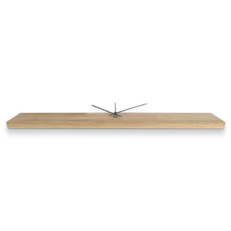 Natural wood wall clock with simple black hands