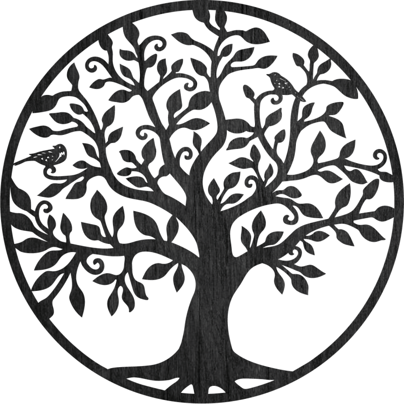 Wooden decoration tree of life on the wall, art...