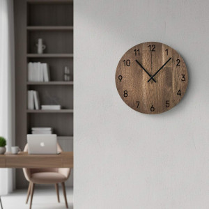 Minimalist wooden clock as a design decoration