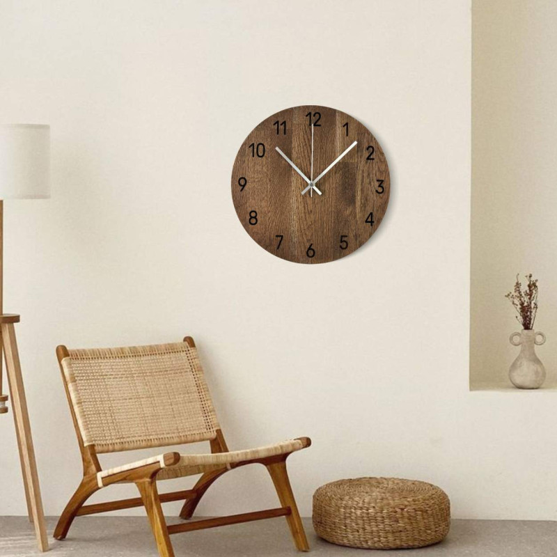 Handmade wall clock made of solid oak - MAHKO