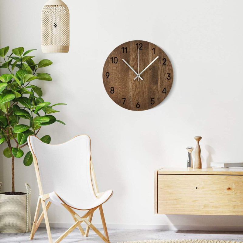 Handmade wall clock made of solid oak - MAHKO