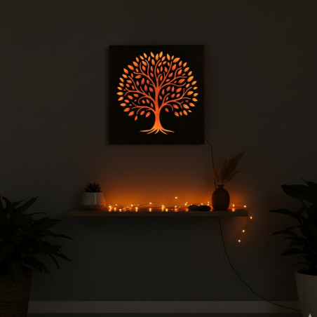 LED picture Tree of Life - wooden decoration with backlight