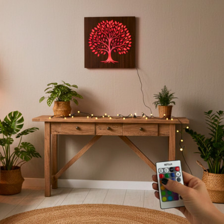 LED picture Tree of Life - wooden decoration with backlight