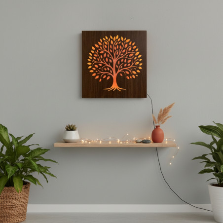 LED picture Tree of Life - wooden decoration with backlight