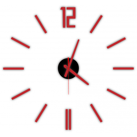 Modern wall clock made of plastic. Own production, X-momo
