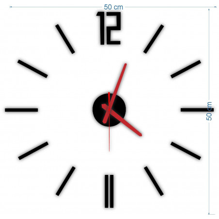 Modern wall clock made of plastic. Own production, X-momo