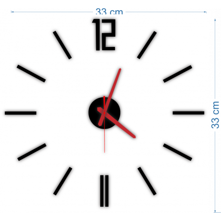 Modern wall clock made of plastic. Own production, X-momo
