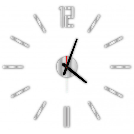 Modern wall clock made of plastic. Own production, X-momo
