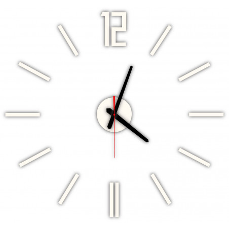 Modern wall clock made of plastic. Own production, X-momo
