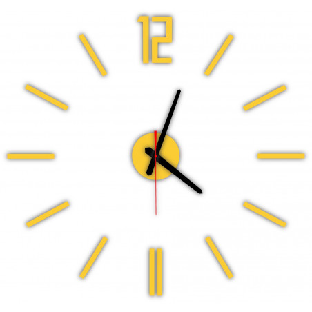 Modern wall clock made of plastic. Own production, X-momo