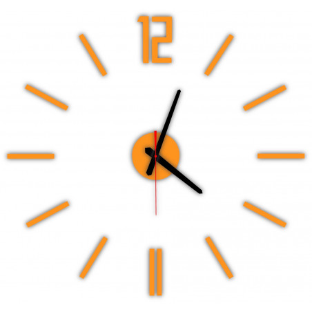 Modern wall clock made of plastic. Own production, X-momo