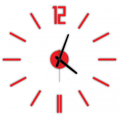 Modern wall clock made of plastic. Own production, X-momo