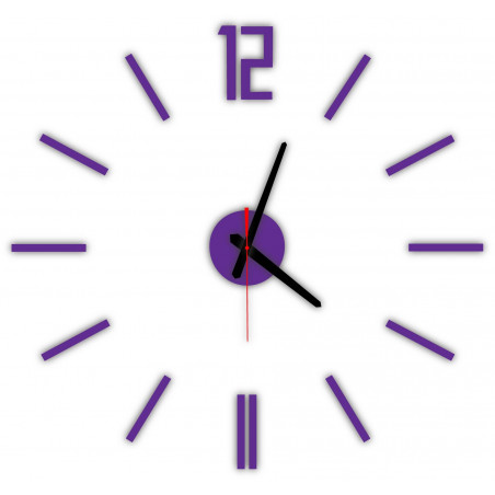 Modern wall clock made of plastic. Own production, X-momo