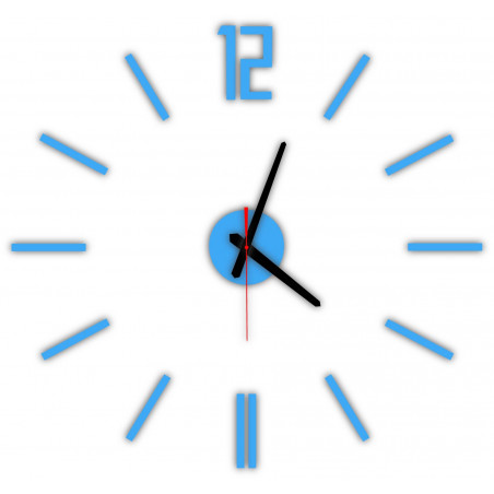 Modern wall clock made of plastic. Own production, X-momo