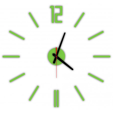 Modern wall clock made of plastic. Own production, X-momo
