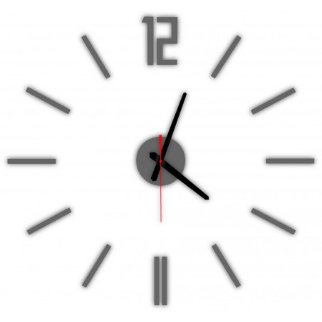 Modern wall clock made of plastic. Own production, X-momo