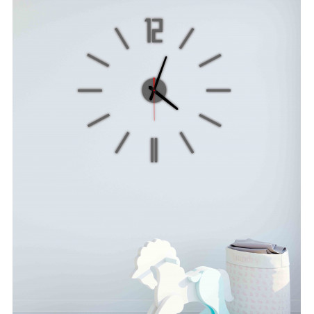 Modern wall clock made of plastic. Own production, X-momo