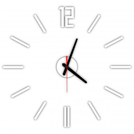 Modern wall clock made of plastic. Own production, X-momo