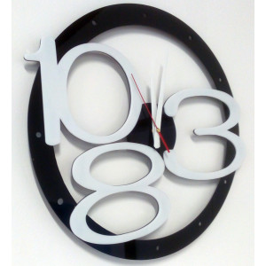 Modern wall clock made of plastic. Own production, X-momo 2