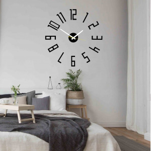 Modern wall clock made of plastic. Own production, X-momo