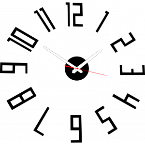 Modern wall clock made of plastic. Own production, X-momo 2