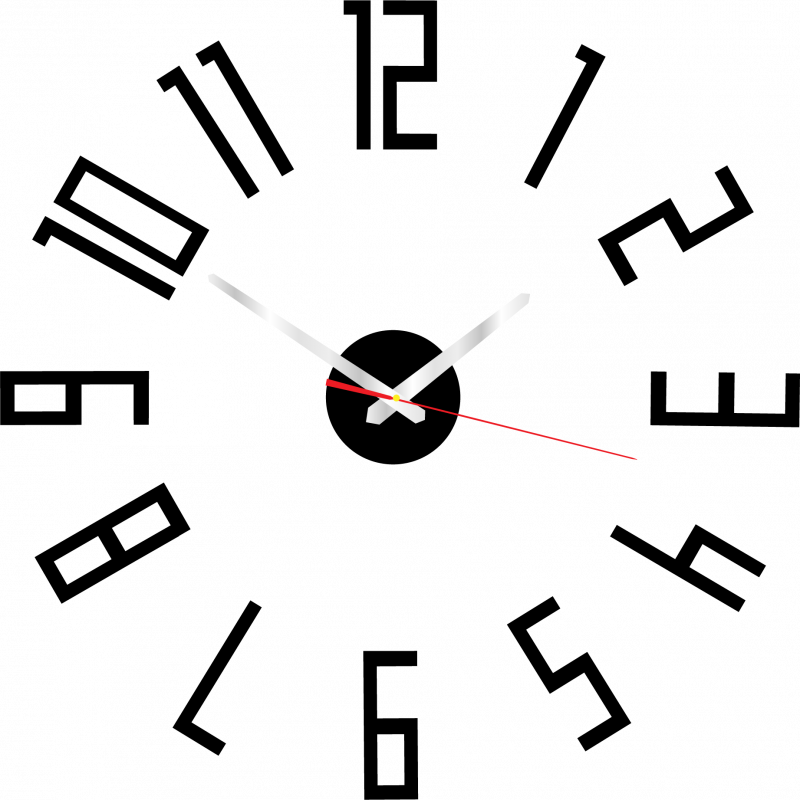 Modern wall clock made of plastic. Own production, X-momo