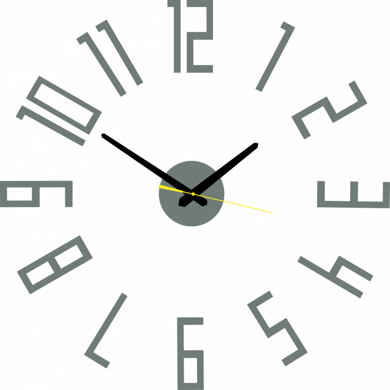 Modern wall clock made of plastic. Own production, X-momo