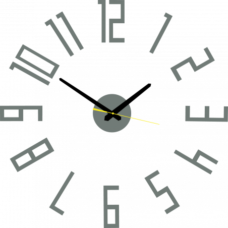 Modern wall clock made of plastic. Own production, X-momo