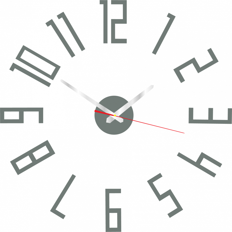 Modern wall clock made of plastic. Own production, X-momo