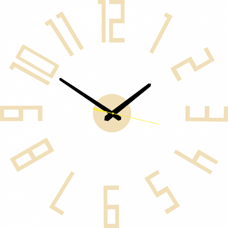 Modern wall clock made of plastic. Own production, X-momo