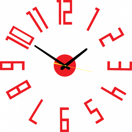 Modern wall clock made of plastic. Own production, X-momo