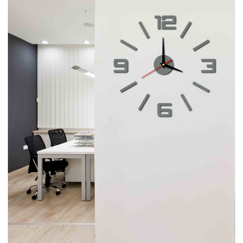 Modern wall clock made of plastic. Own production, X-momo