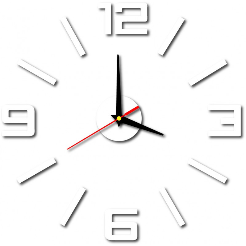 Modern wall clock made of plastic. Own production, X-momo