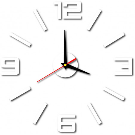 Modern wall clock made of plastic. Own production, X-momo