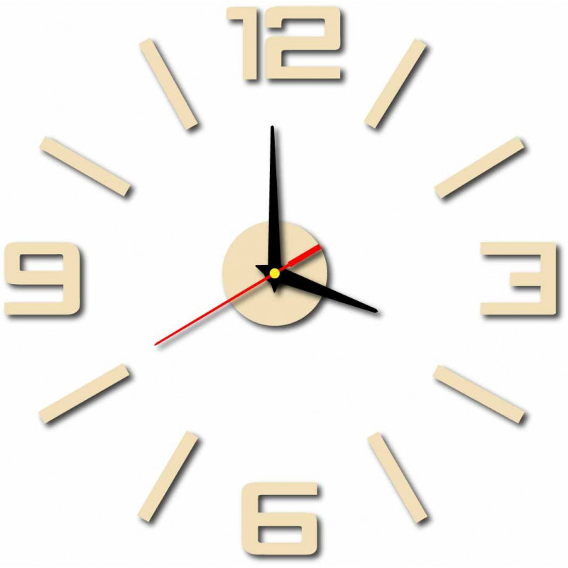 Modern wall clock made of plastic. Own production, X-momo