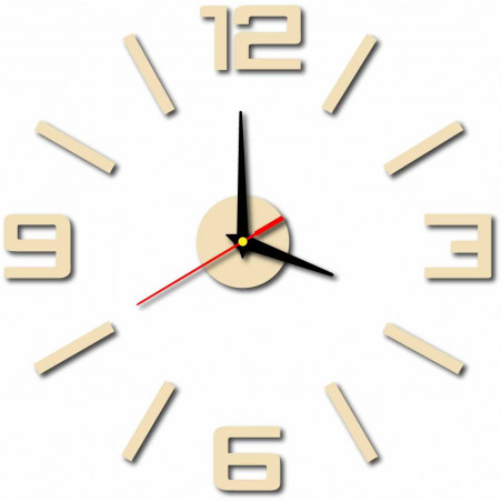 Modern wall clock made of plastic. Own production, X-momo