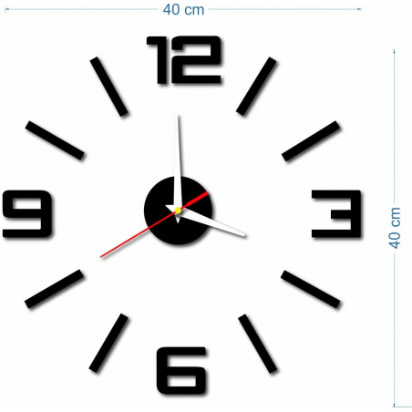 Dimensions of wall clocks made of plastic. Trendy clock as a picture.