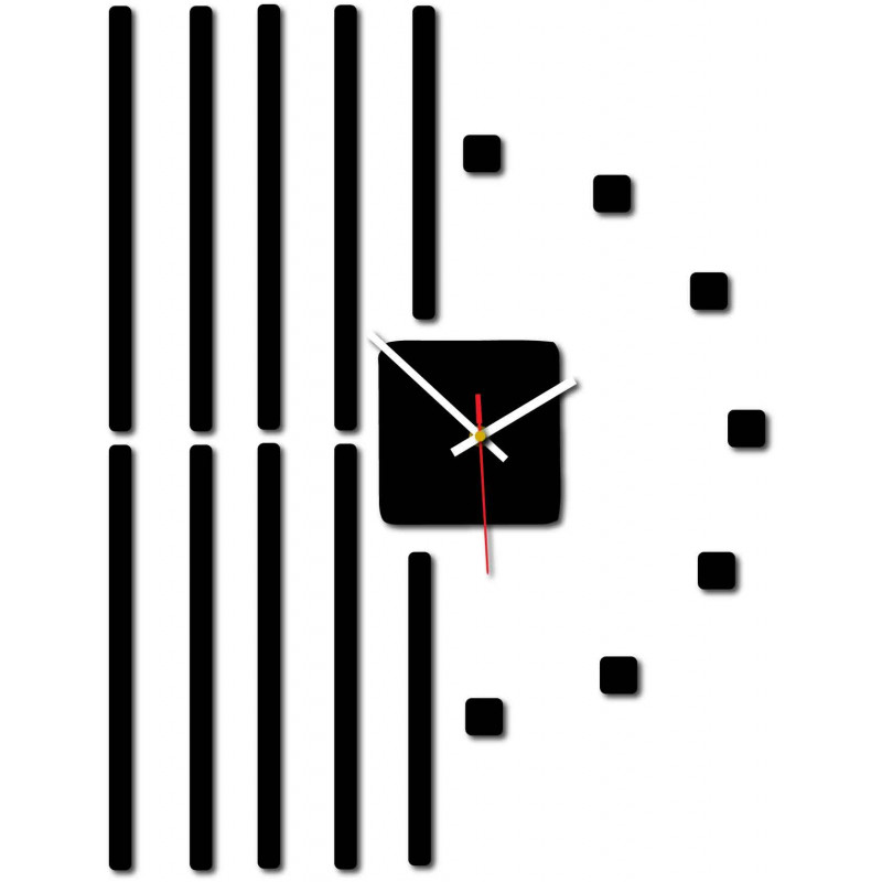 Modern wall clock made of plastic. Own production, X-momo