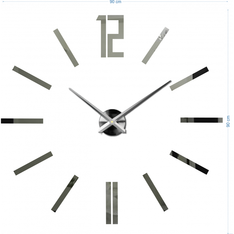 Dimensions of wall sticker clock, desing wall clock