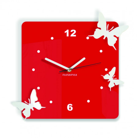 Modern wall clock made of plexiglass. Trendy clock on the wall as a gift. X-momo clocks. PMMA