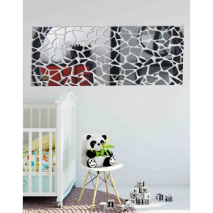 Modern decorative mirrors. Mirror and colored wall stickers, 3D stickers made of acrylic 2