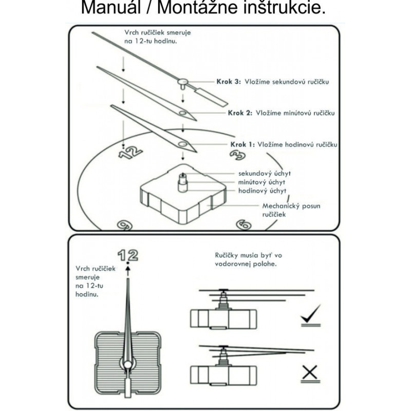 Modern adhesive wall mirror clock on the wall black