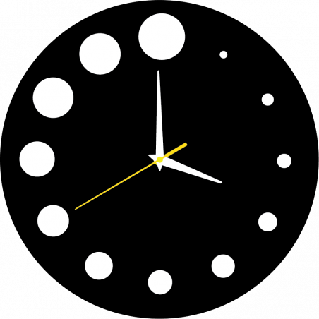 Modern wall clock made of plastic. Own production, X-momo