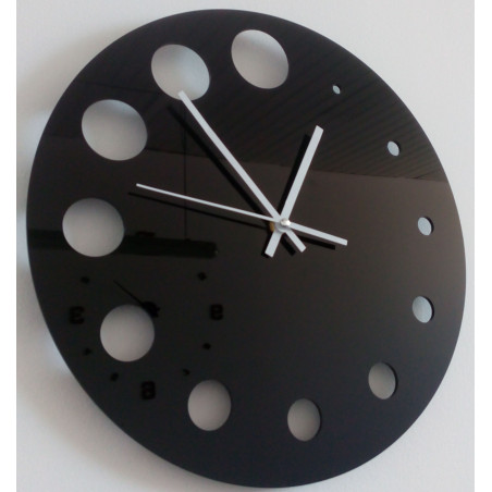 Modern wall clock made of plastic. Own production, X-momo