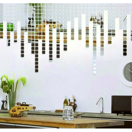 Decorative mirrors. Great 3D adhesive wall clock, modern 3D clock on the wall. Wall clock for the kitchen and the living room.on