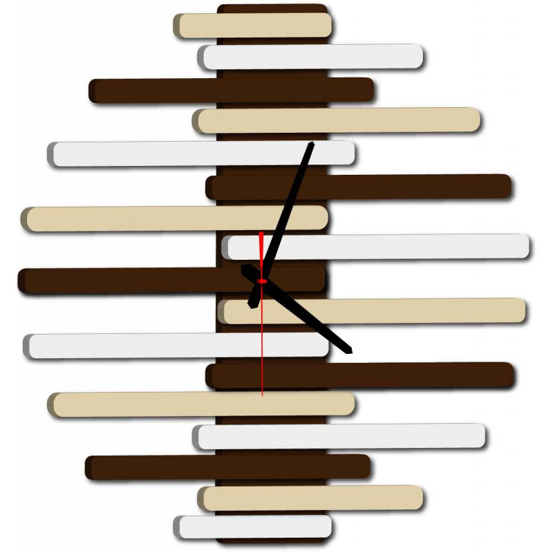 Modern wall clock made of plastic. Own production, X-momo