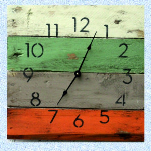 Wooden wall clock , wood clock , big clock