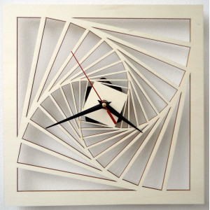 Modern wall clock, wooden wall clock, plywood