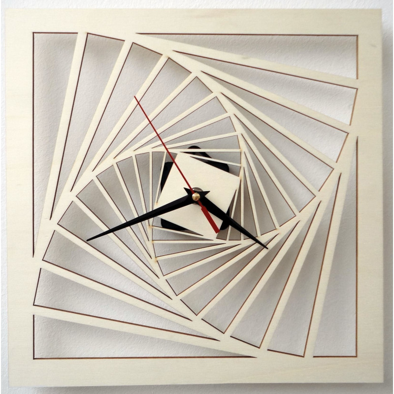 Modern wall clock, wooden wall clock, plywood