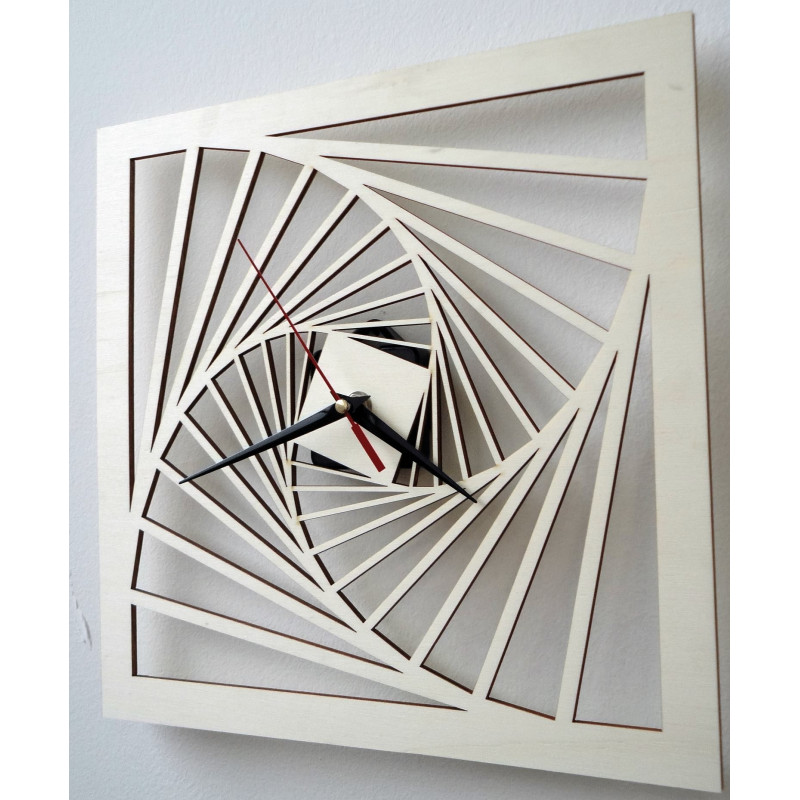 Modern wall clock, wooden wall clock, plywood